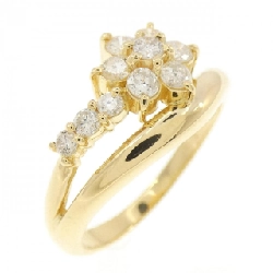 Nhẫn kim cương hoa K18YG 0.5CT