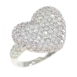 Nhẫn kim cương hồng K18WG hình trái tim 0.75CT