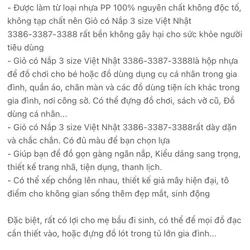4c Giỏ Nhựa Có Nắp Việt Nhật (2 nhỡ + 2 lớn) Đa Năng Tiết Kiệm Không Gian copy 1 576431