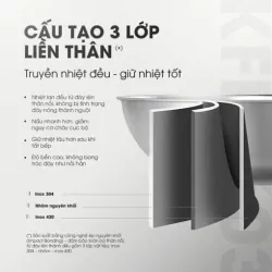 Chảo rán inox liền khối cao cấp KALITE KFP2603 – Hiệu suất bắt từ 98%, size 26cm tiện lợi 572307