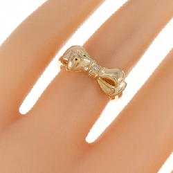 Nhẫn kim cương K18YG hình ruy băng 671412