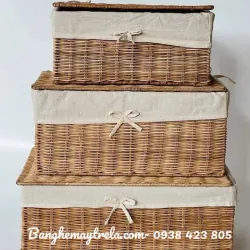 Giỏ chữ nhật đựng đồ mây tự nhiên 706259