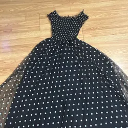 Váy xòe dáng dài voan chấm bi Elise sz M mới mặc 2 lần  569297