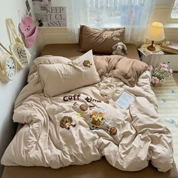 Chăn ga cotton đũi mềm hoạ tiết thêu 469579