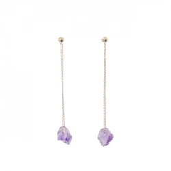 K18YG Amethyst Bông tai - Hàng hiệu Chính hãng