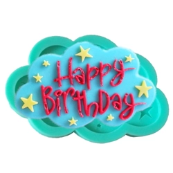 Khuôn silicon làm rau câu sinh nhật Happy Birthday ngôi sao, đám mây – Mã số 1201 338650