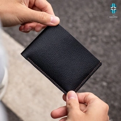 Ví ngang mini chất liệu da bê vân Alran 466429