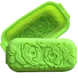 Khuôn silicon làm bánh, rau câu, bánh mì hoa hồng đôi - Loại 29 cm - Mã số 1109 338332