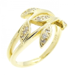 Nhẫn kim cương K18YG hình lá 0.11CT