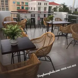 Ghế mây cafe chân sắt giá rẻ 790441