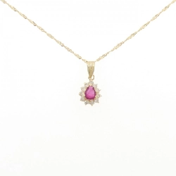 Dây chuyền ruby K18YG 0.30CT - Hàng hiệu chính hãng