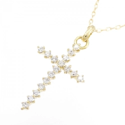 K18YG Dây chuyền hình chữ thập Cubic - Hàng hiệu Chính hãng 862036