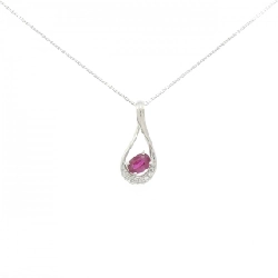 Dây chuyền ruby PT900/PT850 0.65CT - Hàng hiệu Authentic