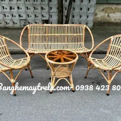 Bàn ghế sò mây nhựa giá rẻ nhỏ gọn 695658