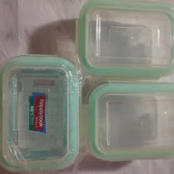 Bộ 3 hộp thủy tinh HappyCook 370ml chịu nhiệt 400 độ 723241