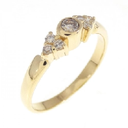 Nhẫn kim cương K18YG 0.18CT