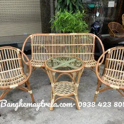 Bàn ghế sò mây nhựa giá rẻ nhỏ gọn 695658