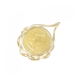 K18YG(枠) Đồng xu mặt dây chuyền - Hàng hiệu Authentic