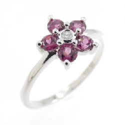 Nhẫn Garnet K14WG Hoa