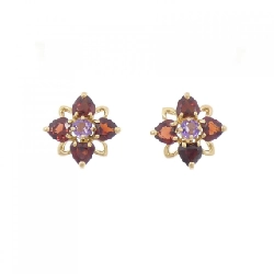 K18YG Hoa Amethyst Bông Tai - Hàng hiệu Chính hãng