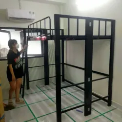 COMBO Giường tầng khung sắt và nệm lò xo 1m4x2m (cao 1m75-2m1) 997005