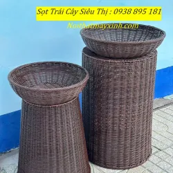 Xưởng sản xuất sọt mây trưng bày trái cây siêu thị màu vàng mây chính hãng 762128
