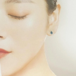 K18YG Blue Topaz Earrings - Hàng hiệu Authentic 874125