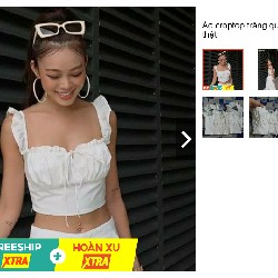 Áo croptop trắng quai bèo 