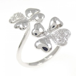 Nhẫn kim cương K14WG cỏ ba lá