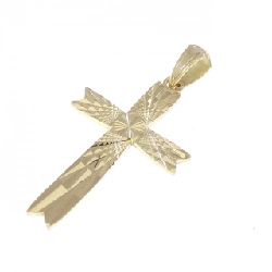 K18YG Mặt dây chuyền hình chữ thập - Hàng hiệu Chính hãng