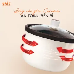 Nồi kho hầm chuyên dụng UNIE USC208 dung tích 2L, lòng nồi gốm Ceramic, hẹn giờ 24 tiếng 738338