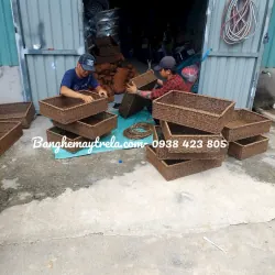 Khay nhựa giả mây đựng đồ chữ nhật 674310