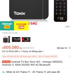 Tv box androi tv tanix w2 atv 11 