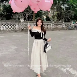 Đầm trễ vai dáng xoè size S, hàng mới, phom nhỏ 968789
