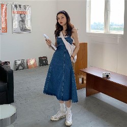 Đầm denim dài không tay dáng ôm (hàng order taobao) CÓ KÈM ẢNH THẬT 59245