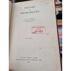 THEORY OF PROBABILITY (1ST EDTION) - M.E. MUNROE 119914