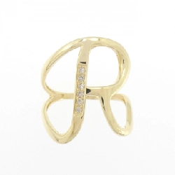 Nhẫn kim cương chữ cái R K18YG 0.05CT 669053