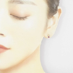 K18YG Bông tai Garnet hình trái tim - Hàng hiệu Chính hãng 873133