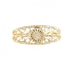 Nhẫn kim cương K18YG hoa 666354