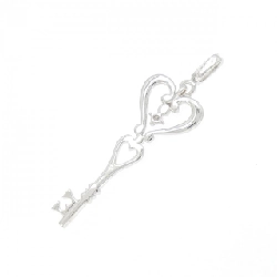 K18WG Mặt dây chuyền hình trái tim × chìa khóa kim cương 0.06CT - Hàng hiệu Chính hãng 863980