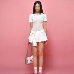 SET BODYSUIT THUN LƯỚI SLIMFIT WHITE TIRAMISU SIZE L 791344