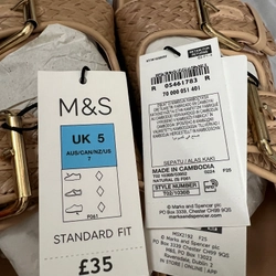 Giày cói M&S màu be size 38 cao 3cm chính hãng  277385