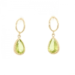 K18YG Peridot Bông tai - Hàng hiệu Chính hãng