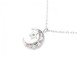 Dây chuyền kim cương PT900 hình mặt trăng và ngôi sao 0.08CT - Hàng hiệu chính hãng 867184