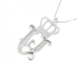 K18WG Chữ cái Y × Vương miện Sapphire Dây chuyền 0.02CT - Hàng hiệu Chính hãng 859811