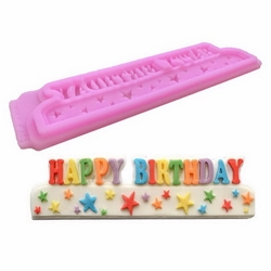 Khuôn silicon làm rau câu, socola chúc mừng sinh nhật Happy Birthday - Mã số 1192 338641