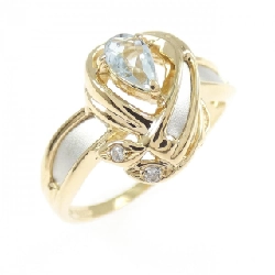 Nhẫn Aquamarine K18YG/PT900 0.21CT - Hàng hiệu Chính hãng