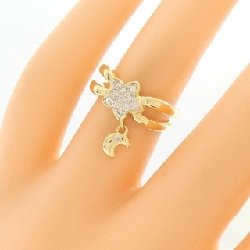 Nhẫn kim cương 750YG sao × mặt trăng 0.18CT 672675