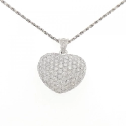 Dây chuyền kim cương pavé hình trái tim 750WG 5.00CT - Hàng hiệu Chính hãng