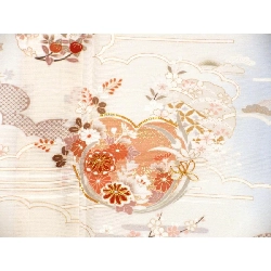 Áo kimono đơn lớp Komaro, trang trí vàng Yuzen, thêu màu ombre - Hàng hiệu Authentic 877169